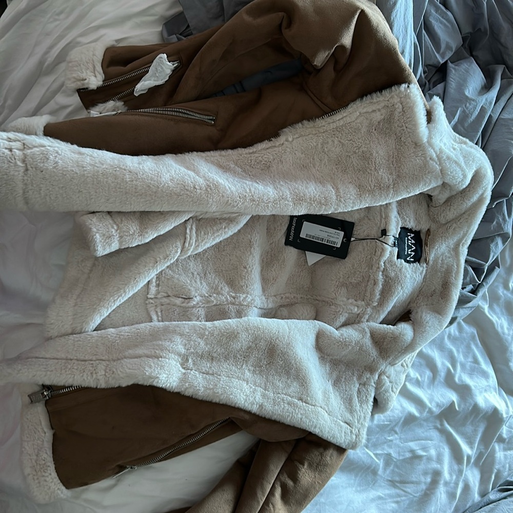 Brown suede biker jacket
